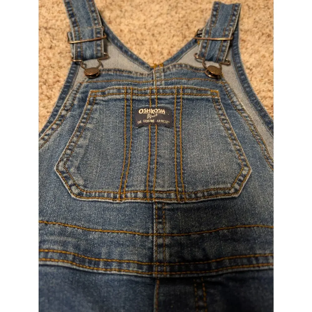 OshKosh B’gosh Vestbak Kids Blue Jeans Bib Overalls Denim Size 5T Toddler